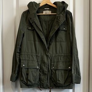 Caslon Green Utility Jacket with Relaxed Fit, Size M, fits like a L